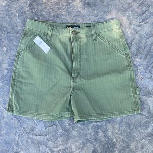 Lee High Rise Dungaree Shorts